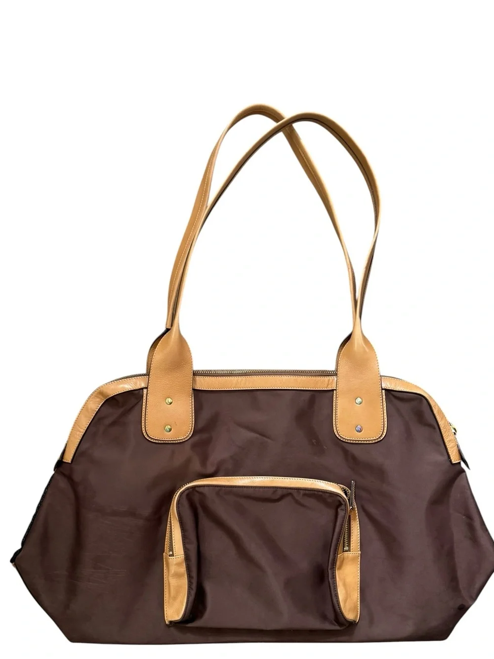 Cloak & Dawggie Designer Style Luxury Mesh Pet Carrier Tote Bag – Brown & Tan